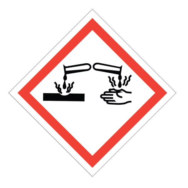 GHS Pictogram Label - Corrosive w/Laminate 10" x 10"